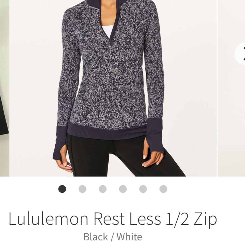 lululemon athletica Rest Less 1/2 Zip Sweater - Black/White